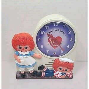 Janex Raggedy Ann & Andy Talking Alarm Clock Vintage 1974 “Parts or Repair ONLY*